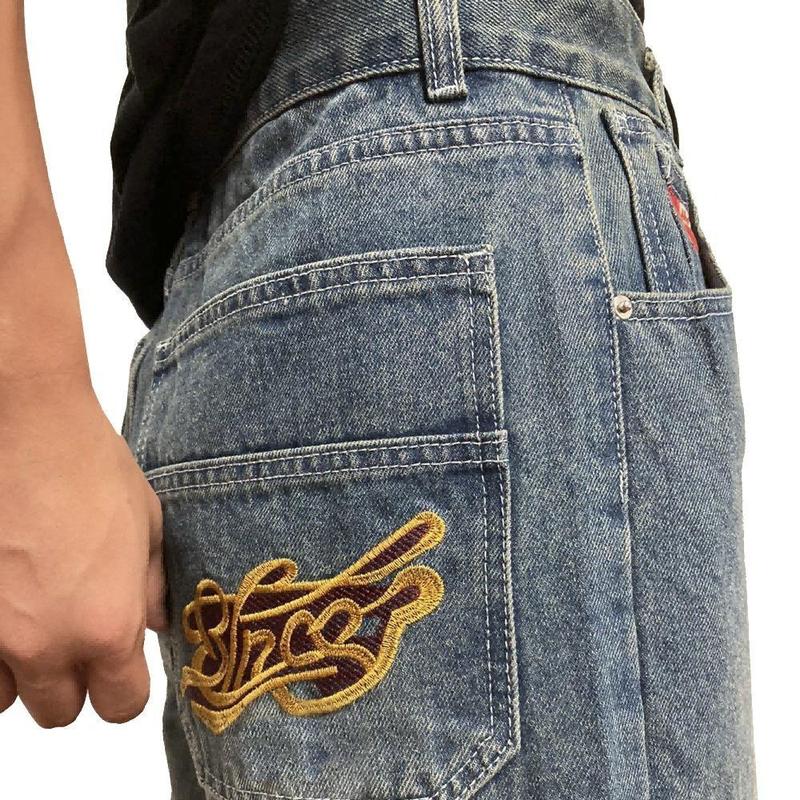 2024 New Upgraded Fashion Jeans Street Skateboard Pants Gothic Style Jeans New Y2K Harajuku Embroidered Hip-Hop Jeans Menswear Underwear Man Tro