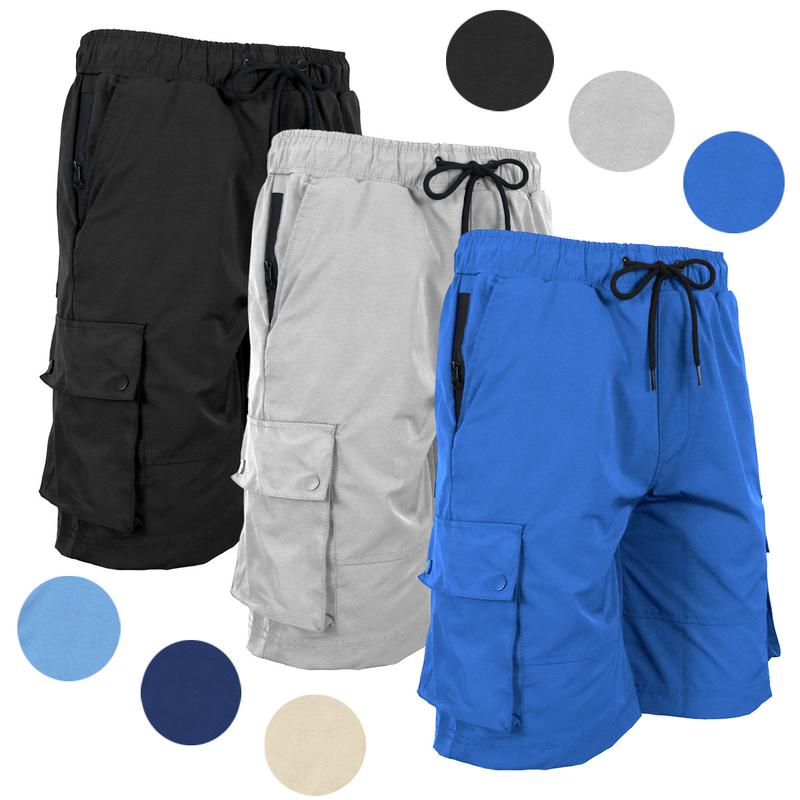 Men's 3-Pack Moisture Wicking Performance Quick Dry Cargo Shorts Casual Menswear