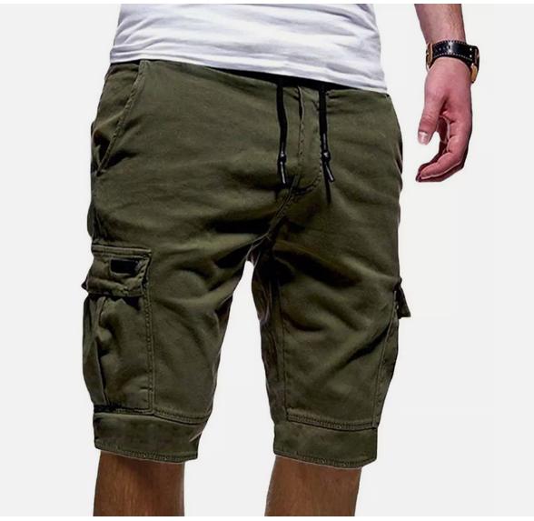 Men Casual Chino Cargo Shorts Pants 6-Pockets Summer Beach Trousers Menswear