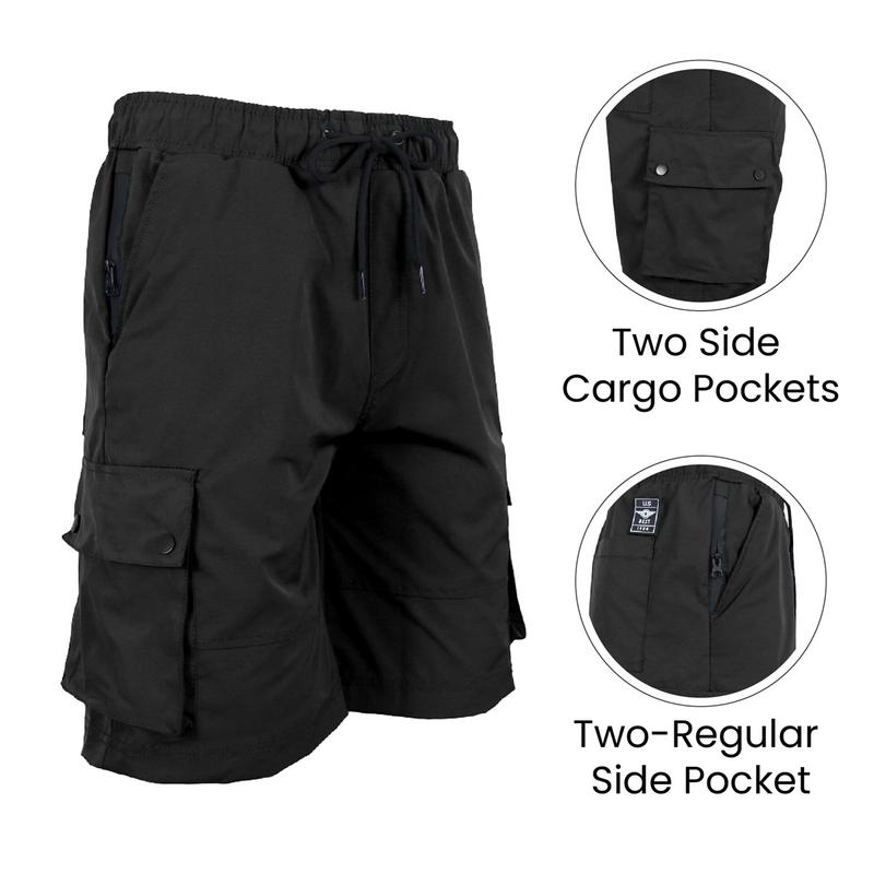 Men's 3-Pack Moisture Wicking Performance Quick Dry Cargo Shorts Casual Menswear