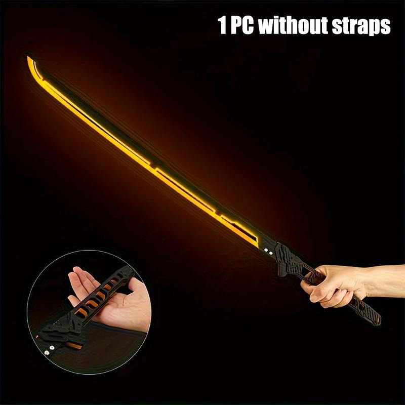 1 2Pcs Science Fiction Cyberpunk Glowing Samurai Sword Rechargeable Acrylic Large LED Sword Model Halloween Cosplay props Game Peripheral Weapon Model Collection