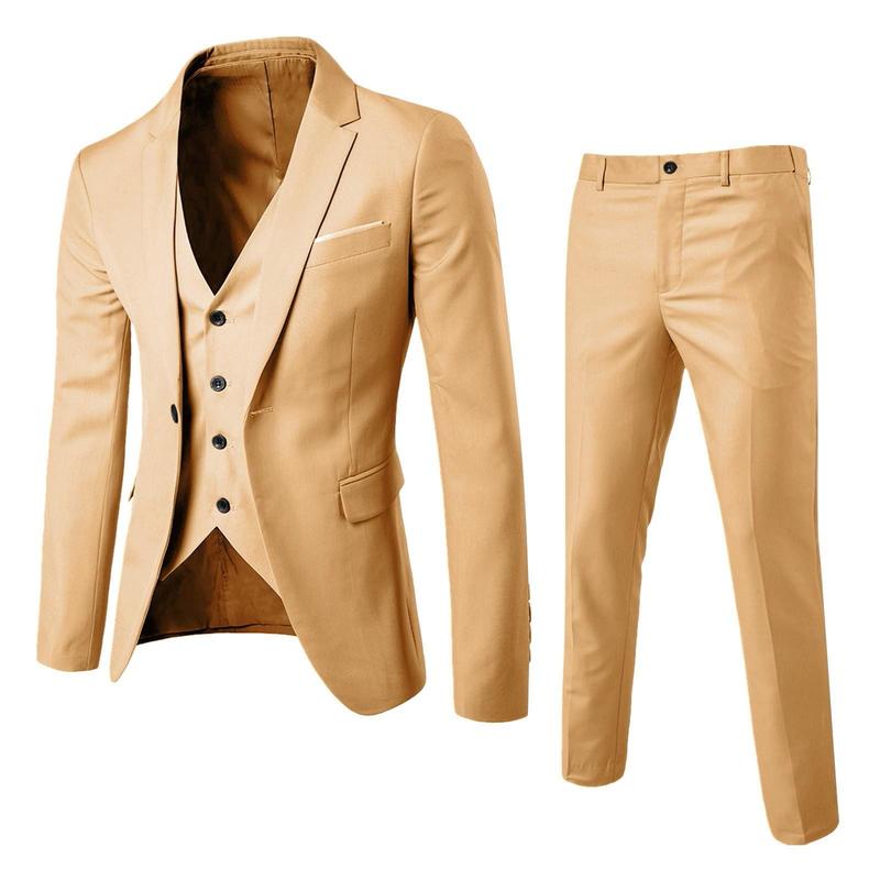 Men’s Slim 3 Piece Suit Business Wedding Party Blazers Formal Classic Jacket Vest Pants Full Coat Luxury Business 2024 Costume Clothing Menswear Denim Fashion