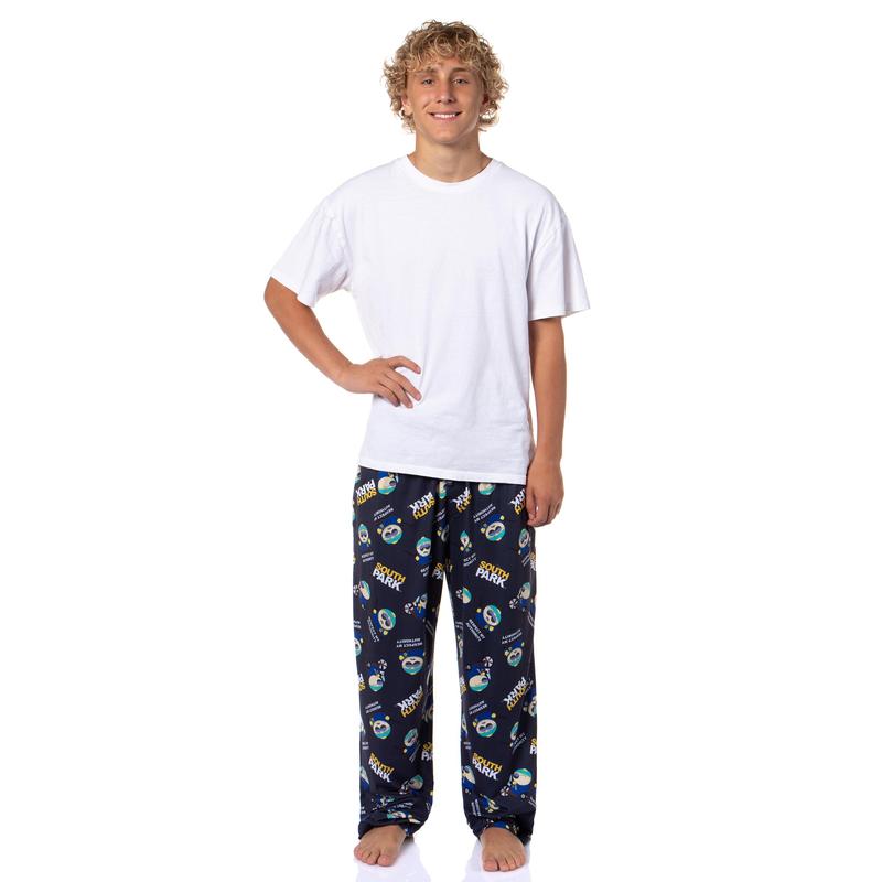 South Park Men's Cartman You Will Respect My Authority Tossed Print Sleep Pajama Pants For Adults