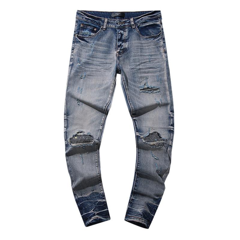 Ripped Distressed Destroyed Straight Slim Fit Jeans Skinny Casual Fashion Denim Pants