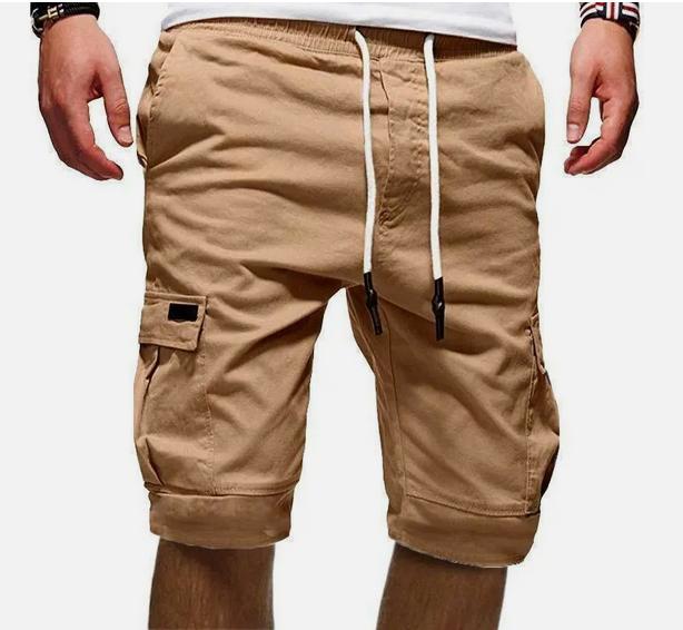 Men Casual Chino Cargo Shorts Pants 6-Pockets Summer Beach Trousers Menswear