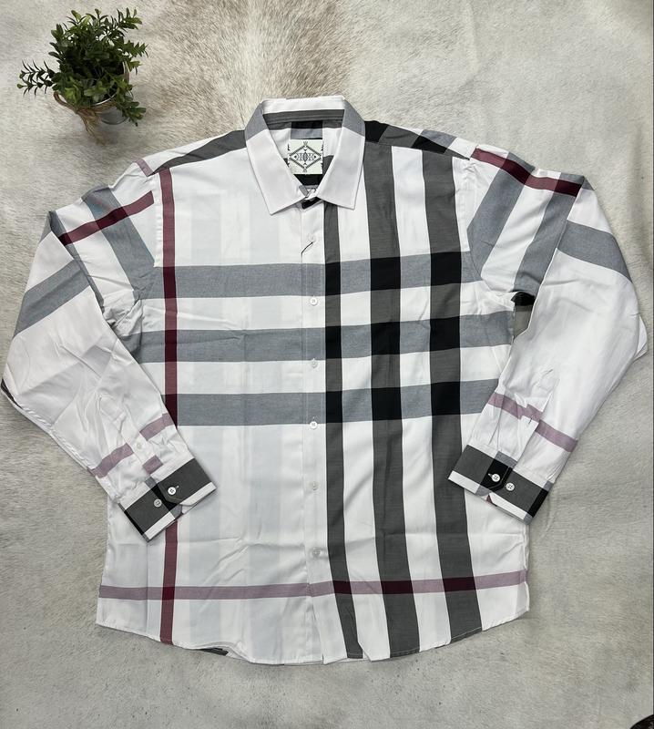 Long Sleeve Checkers Shirt White