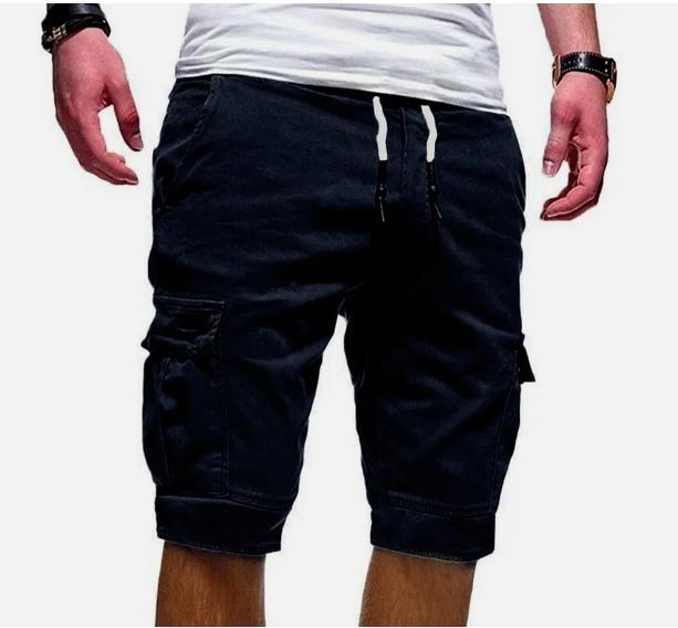 Men Casual Chino Cargo Shorts Pants 6-Pockets Summer Beach Trousers Menswear