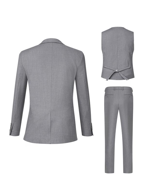 A 3-Piece Men's Suit , A Set Of Fashionable New Hot Selling Men's Suits, Jackets, Pants, Slim Suits, Casual Boutique Business Solid Color Wedding Dresses,Formal Business Prom Casual Suit