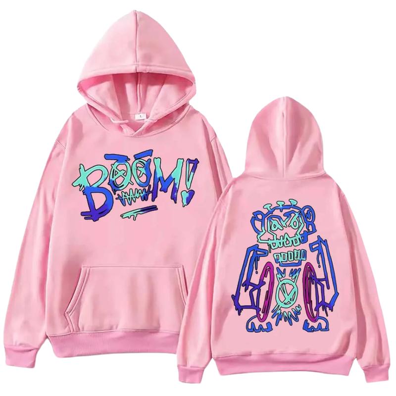 Arcane Boom Robot Double Sided Graffiti Art Streetwear Basic Hoodie