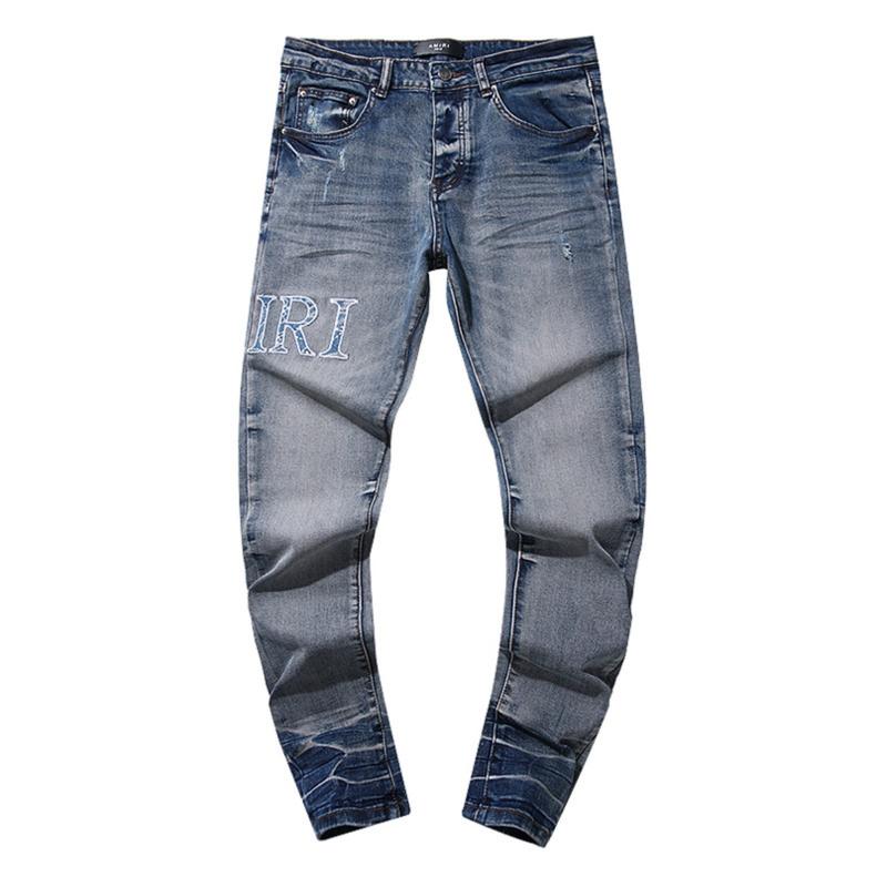 Ripped Distressed Destroyed Straight Slim Fit Jeans Skinny Casual Fashion Denim Pants