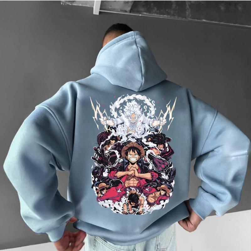 Manga One Piece 2 sides Hoodie, Punny Cartoon Hoodie, Top 1 Anime of All Time, Japanese Anime 90s Graphic Hoodie, Anime Hoodie Tops Classic Menswear