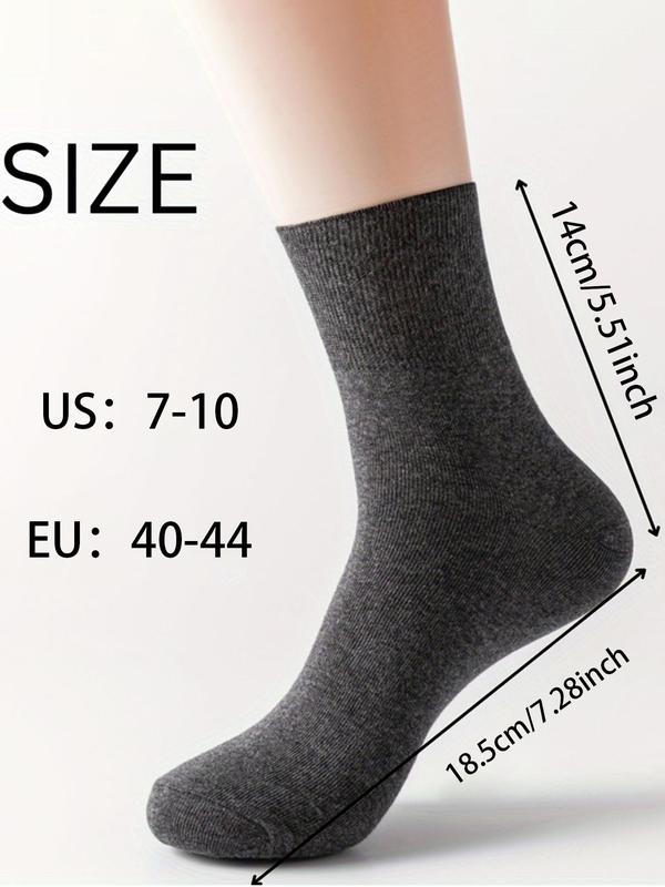 10 Pairs Men's Mid-calf Diabetic Socks , Non-binding Circulatory Crew Socks, Casual Comfy Breathable Socks for Daily Wear, Men's Socks for All Seasons