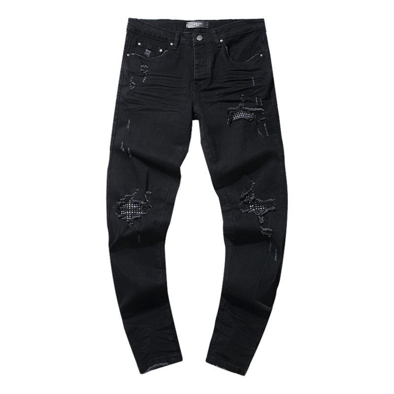 Ripped Distressed Destroyed Straight Slim Fit Jeans Skinny Casual Fashion Denim Pants