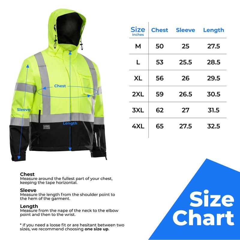 High-Visibility, Reflective, Waterproof, Insulated Safety Jacket Menswear Workwear