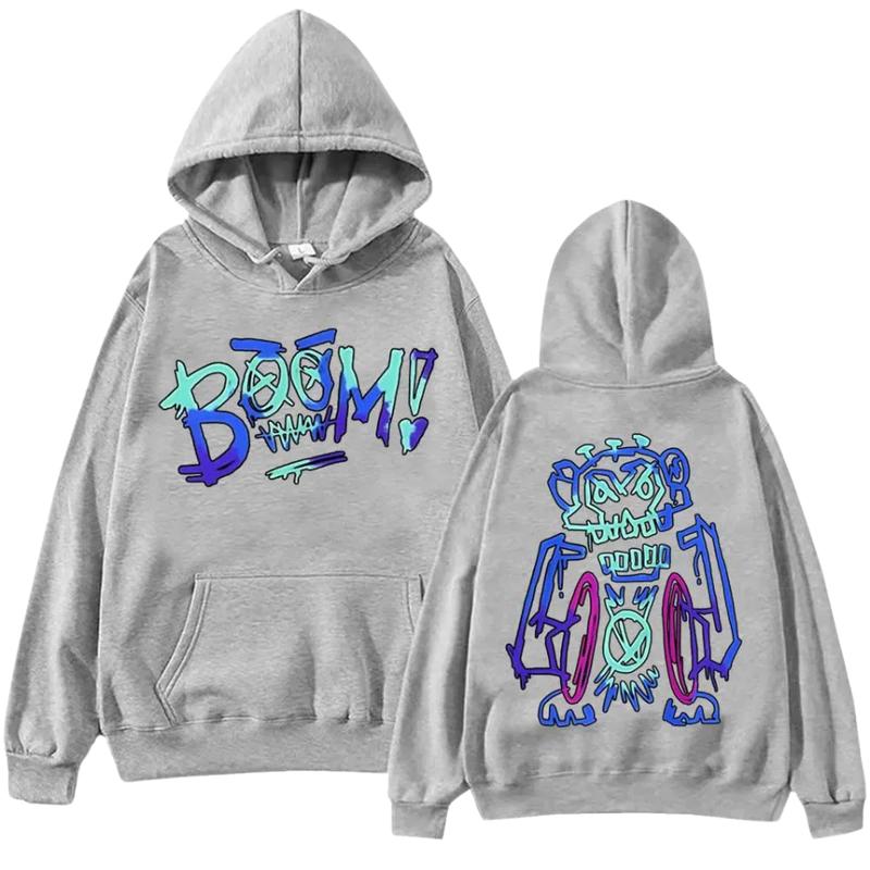 Arcane Boom Robot Double Sided Graffiti Art Streetwear Basic Hoodie