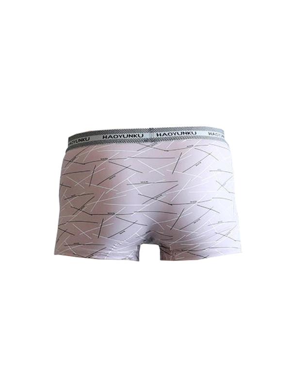 Men's All Over Print Letter Tape Waist Boxer Brief, Casual Comfy Breathable Underwear for Daily Wear, Men's Underwear for All Seasons