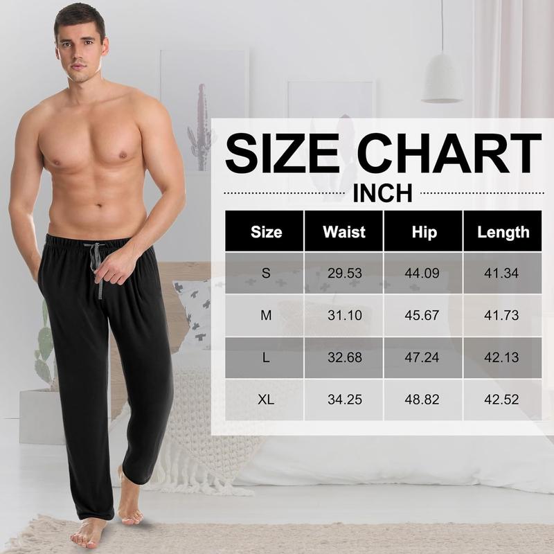 3 Pack Mens Cotton Sleepwear Pajamas Pants with Pockets Soft Sleep Lounge Bottoms Sleep Pj Bottoms for Men