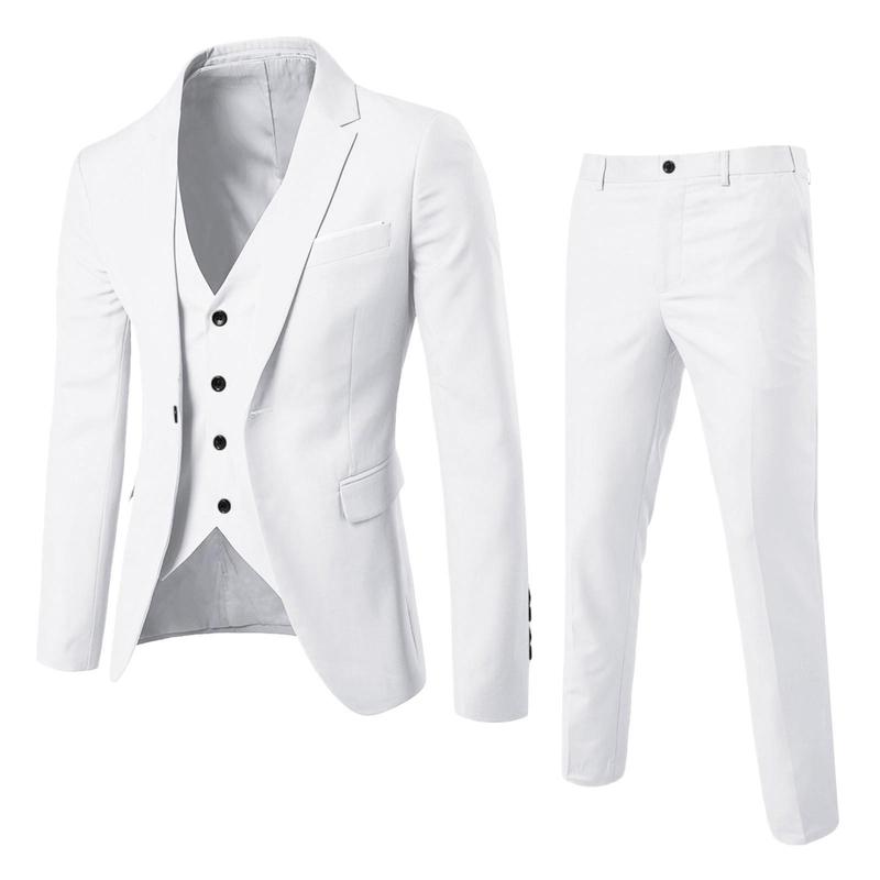 Men’s Slim 3 Piece Suit Business Wedding Party Blazers Formal Classic Jacket Vest Pants Full Coat Luxury Business 2024 Costume Clothing Menswear Denim Fashion