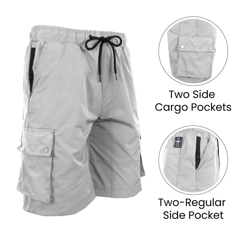 Men's 3-Pack Moisture Wicking Performance Quick Dry Cargo Shorts Casual Menswear