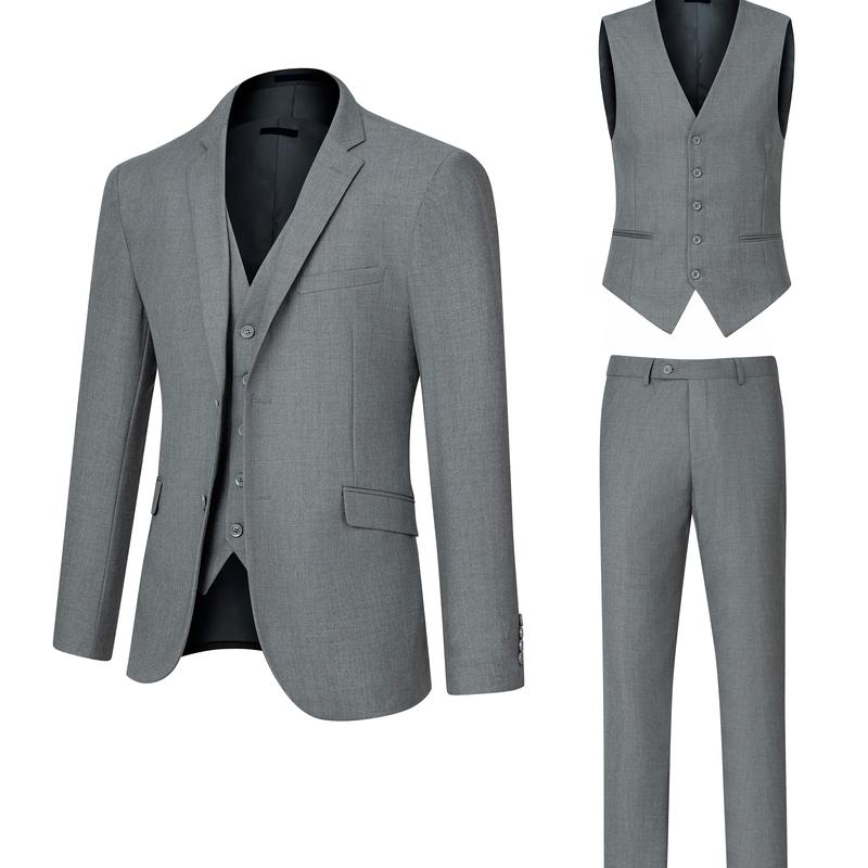 Three Piece Suit Set Suit Vest Pants Man's Suit,  Fashion Business Wedding Gentleman Suit For Men Formal Casual Suit Trendy Elegant Formal Casual Suit 23083