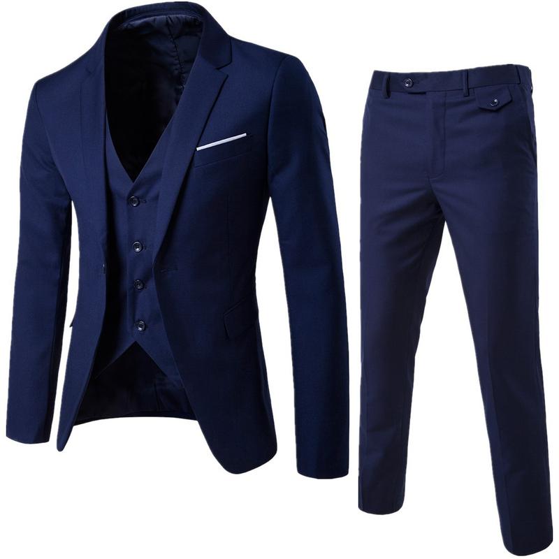 Suit Suit Men's Three-Piece Suit Business Casual Suit Business Clothing Groomsman Suit Groom Wedding Suit Summer