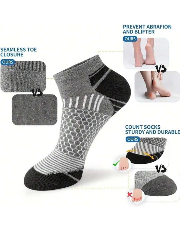 Men's Solid Ankle Socks, Casual Comfy Breathable Socks for Daily Wear, Multipack Low Cut Knit Socks for All Seasons