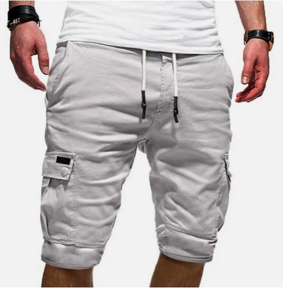 Men Casual Chino Cargo Shorts Pants 6-Pockets Summer Beach Trousers Menswear