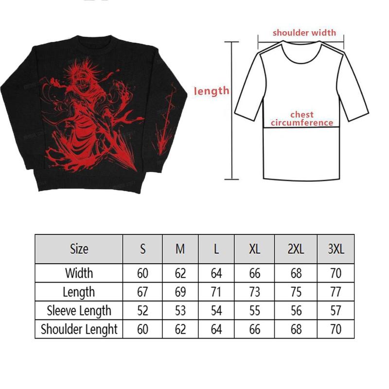 Choso Piercing Blood Knit Choso Knitwear, Jujutsu Kaisen Sweater Anime Knitted Clothes Unisex Fashion Long-Sleeved Tops Suitable For Daily Wear In Autumn And Winter