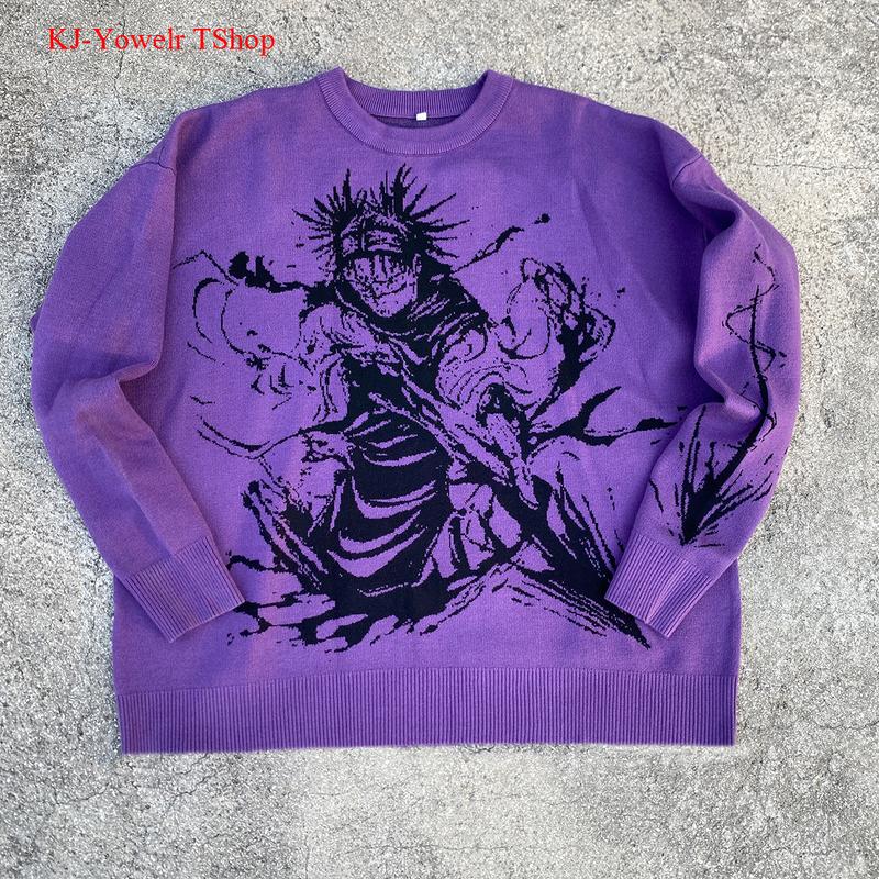 Choso Piercing Blood Knit Choso Knitwear, Jujutsu Kaisen Sweater Anime Knitted Clothes Unisex Fashion Long-Sleeved Tops Suitable For Daily Wear In Autumn And Winter