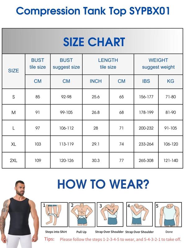 Men's Solid Color Compression Shapewear Tank Top, Casual Plain Sleeveless Menswear, High Stretch Tummy Control Shapewear, Men's Shapewear for Wedding, Business, Date