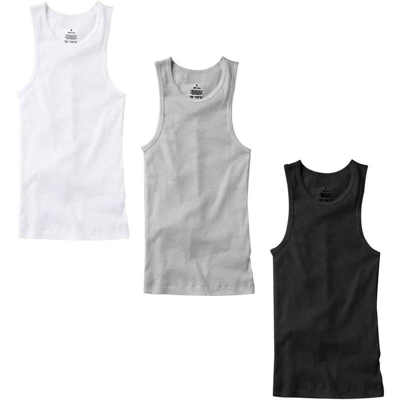 3-6 Pack Men's 100% Cotton Wife Beater A-Shirts Undershirt Plain Ribbed Tank Top