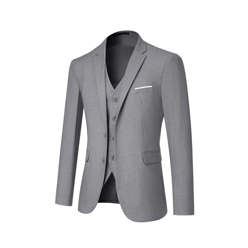 A 3-Piece Men's Suit , A Set Of Fashionable New Hot Selling Men's Suits, Jackets, Pants, Slim Suits, Casual Boutique Business Solid Color Wedding Dresses,Formal Business Prom Casual Suit