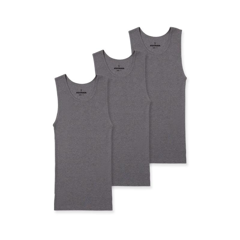 Premium Fitted Tank 3 Pack - Grey