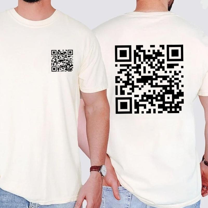 Funny QR Code T-Shirt, Hoodie, Sweatshirt - 2 Sided Print, Sizes for All