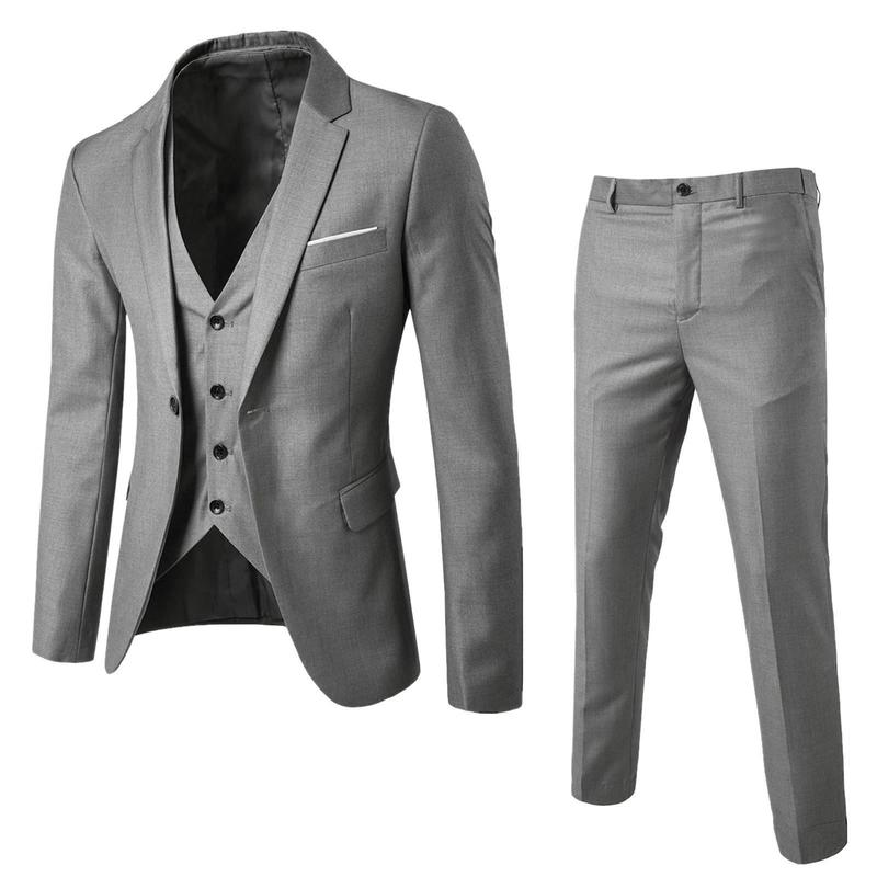 Men’s Slim 3 Piece Suit Business Wedding Party Blazers Formal Classic Jacket Vest Pants Full Coat Luxury Business 2024 Costume Clothing Menswear Denim Fashion