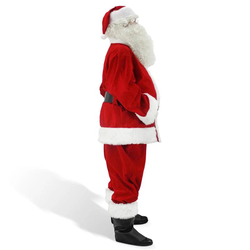 Deluxe Men's Santa Suit Costume - Christmas Adult Claus Costume - 11PC - Menswear, Clothing