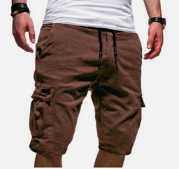 Men Casual Chino Cargo Shorts Pants 6-Pockets Summer Beach Trousers Menswear