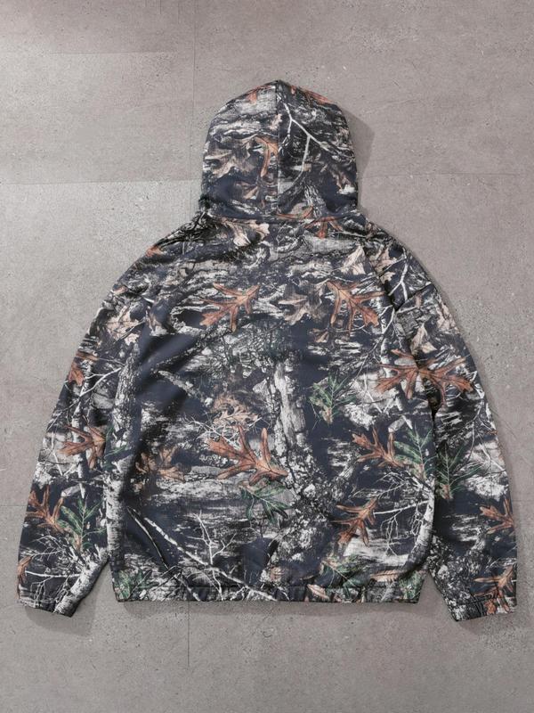 Unisex Men's Camo Print Hoodie, Regular Fit Casual Long Sleeve Hooded Sweatshirt for Fall & Winter, Men's Top for Daily Wear