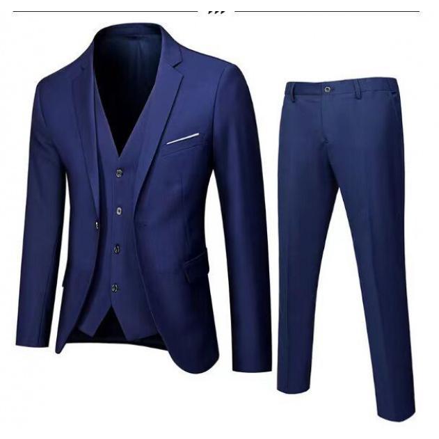 Suit Suit Men's Three-Piece Suit Business Casual Suit Business Clothing Groomsman Suit Groom Wedding Suit Summer