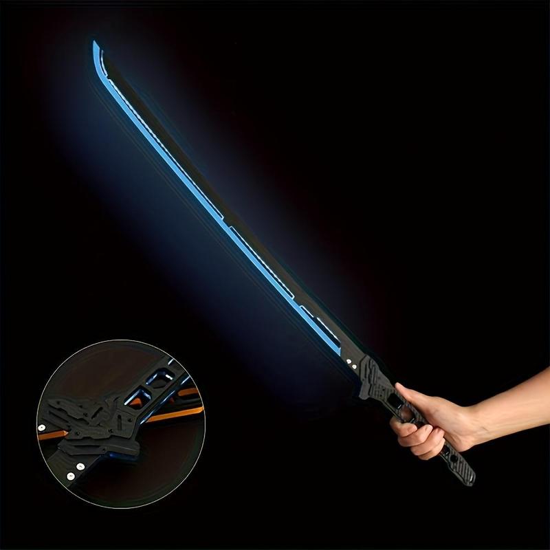 1 2Pcs Science Fiction Cyberpunk Glowing Samurai Sword Rechargeable Acrylic Large LED Sword Model Halloween Cosplay props Game Peripheral Weapon Model Collection