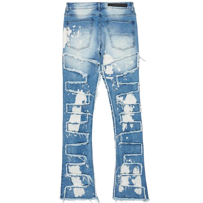 Laban Light Blue Bleach Stacked Flare Jean