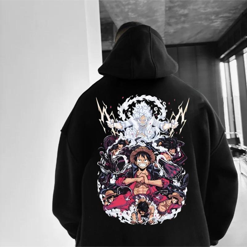 Manga One Piece 2 sides Hoodie, Punny Cartoon Hoodie, Top 1 Anime of All Time, Japanese Anime 90s Graphic Hoodie, Anime Hoodie Tops Classic Menswear