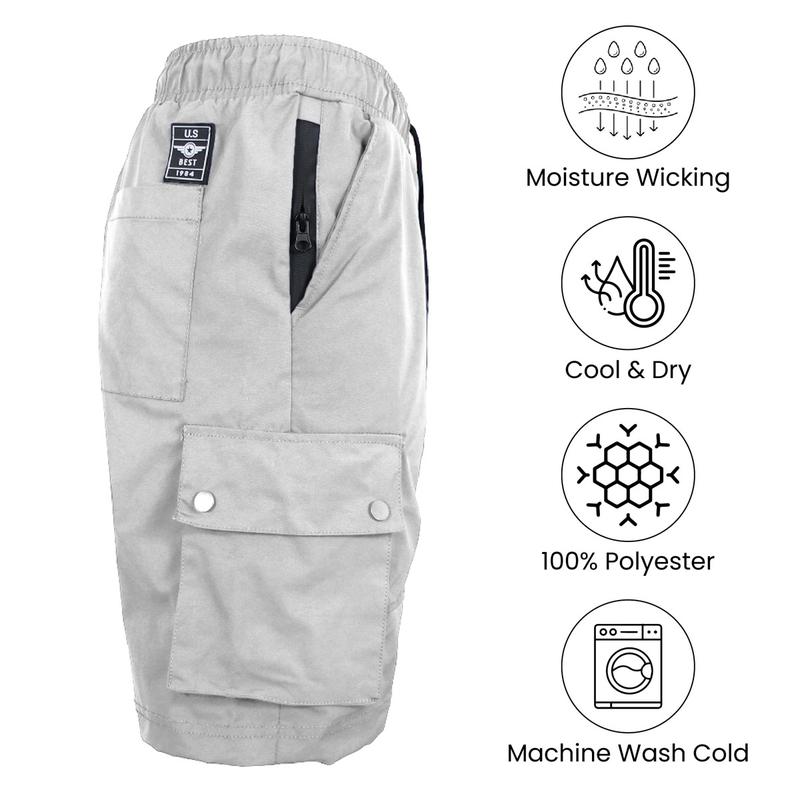 Men's 3-Pack Moisture Wicking Performance Quick Dry Cargo Shorts Casual Menswear