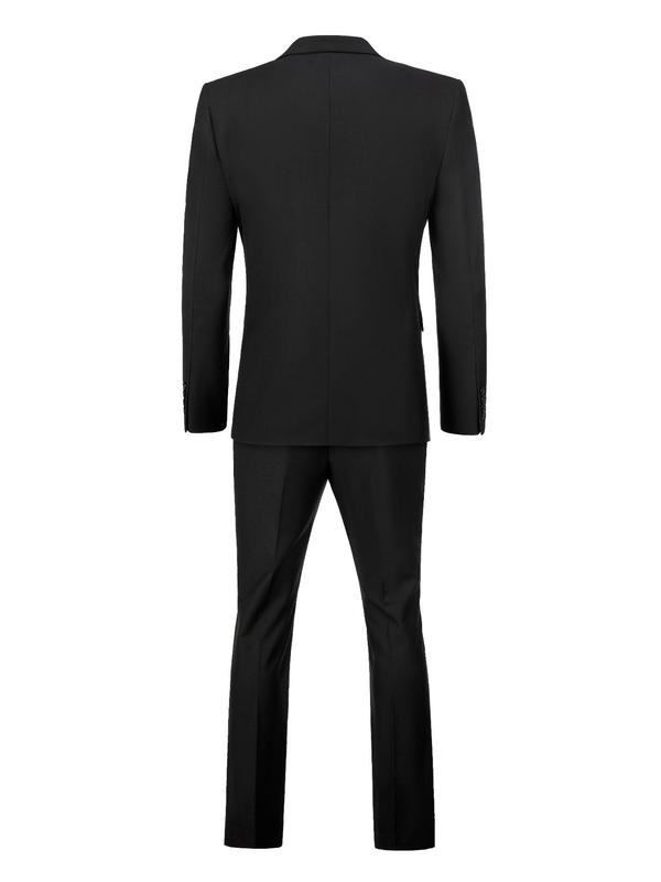 Men's Solid Button Pocket Lapel Neck Blazer & Elastic Waist Pants Suit Set, Regular Fit Long Sleeve Blazer & Pants, Men's Two-piece Outfits for All Seasons