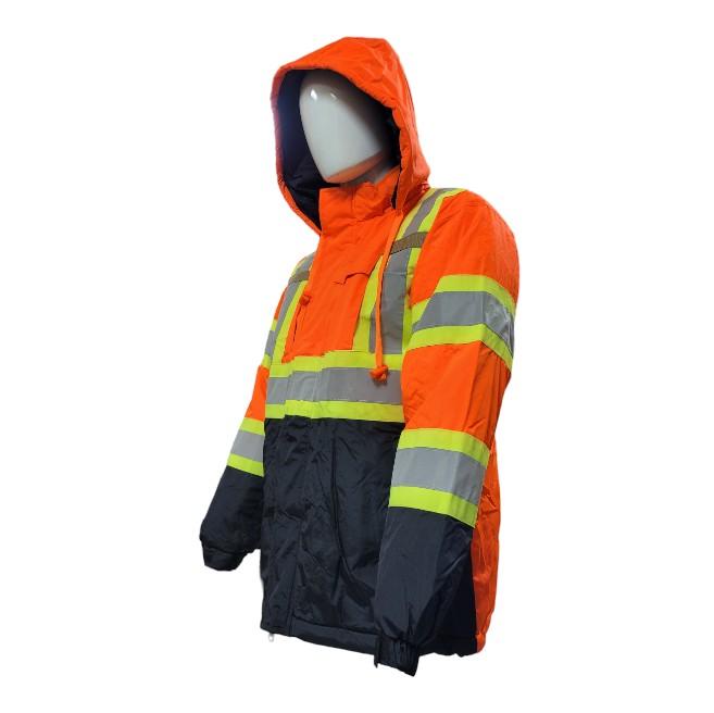 Hi-Viz Parka Safety Jacket  Clothing Workwear Uniforms Outdoor Man