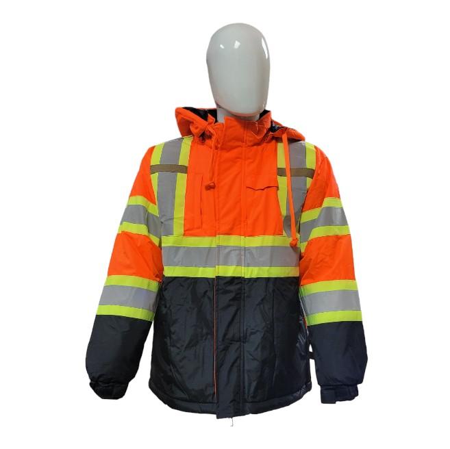 Hi-Viz Parka Safety Jacket  Clothing Workwear Uniforms Outdoor Man