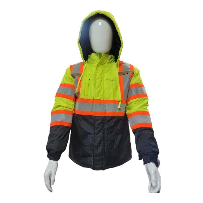 Hi-Viz Parka Safety Jacket  Clothing Workwear Uniforms Outdoor Man