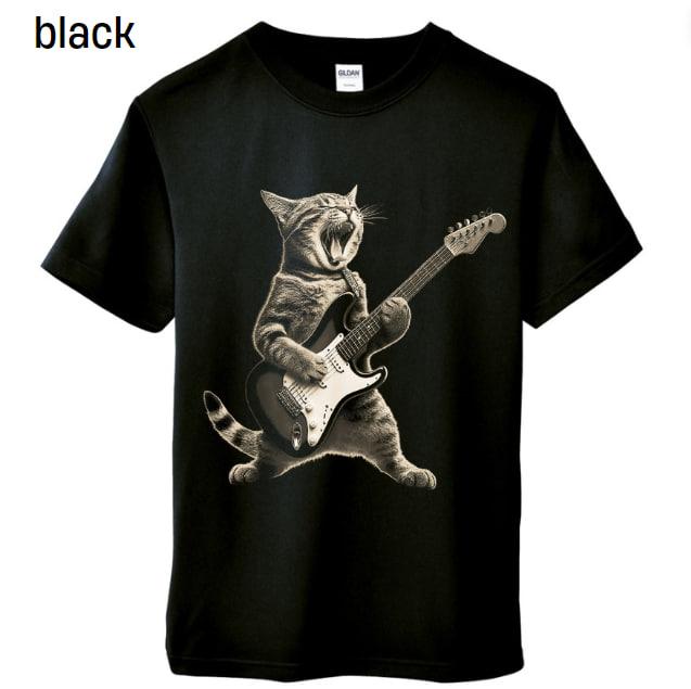 Rock Cat Playing Guitar Vintage Shirt, Retro Funny Guitar Cat T-Shirt, Cat Lovers, Rock Lovers Gift, Funny Gift, Rocker Oversized Shirt Menswear Top Underwear Tshirt