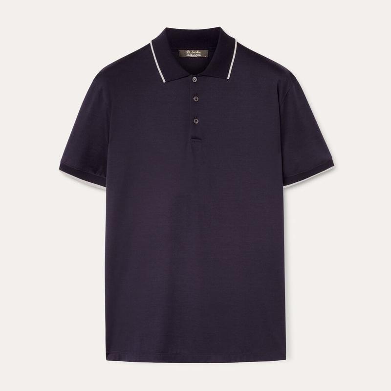 Loro piana The Gift of Kings Polo Shirt Navy, Back To School Casual Short Sleeve Button Front Shirt for Summer and Fall, Men's Clothing for Daily Streetwear