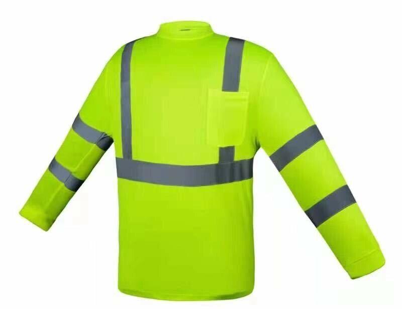 Class 2 Max-dry Moisture Wicking Mesh Long Sleeve Safety T-shirt, Neon Yellow # 900